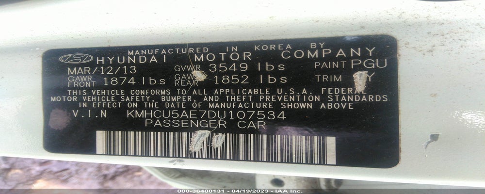 KMHCU5AE7DU107534 2013 HYUNDAI ACCENT photo no. 9