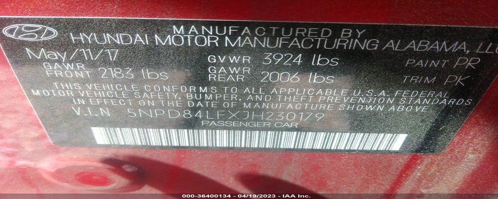 5NPD84LFXJH230179 2018 HYUNDAI ELANTRA photo no. 9