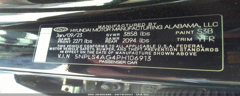 5NPLS4AG4PH106913 2023 HYUNDAI ELANTRA photo no. 9