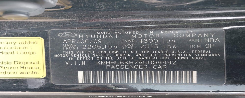 KMHHU6KH7AU009992 2010 HYUNDAI GENESIS COUPE photo no. 9