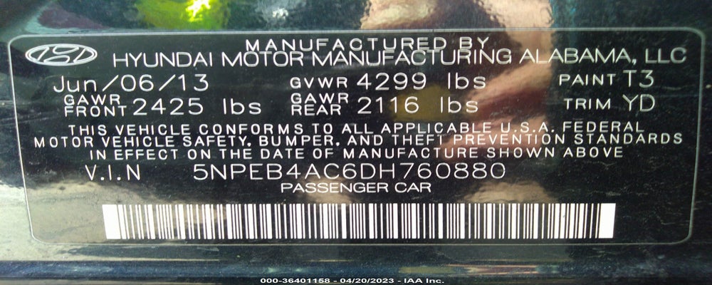 5NPEB4AC6DH760880 2013 HYUNDAI SONATA photo no. 9