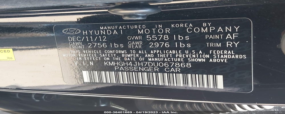 KMHGH4JH7DU067868 2013 HYUNDAI EQUUS photo no. 9