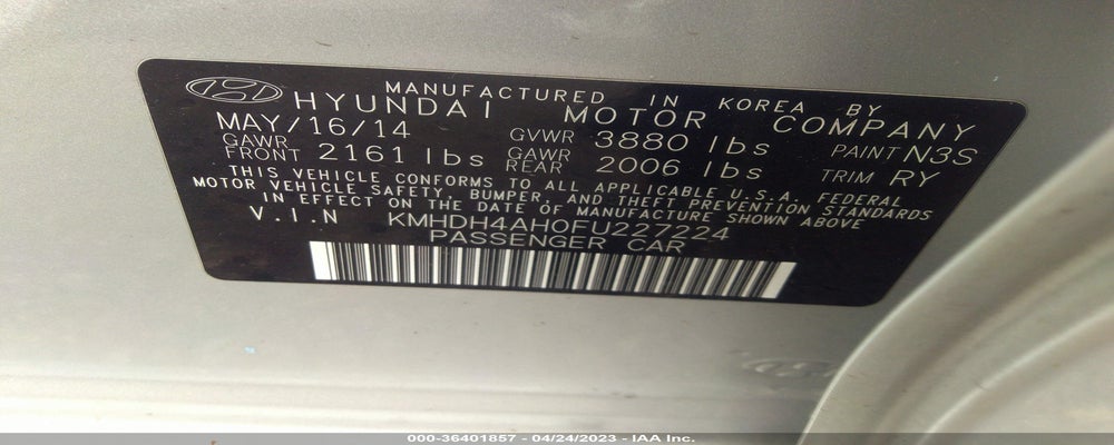KMHDH4AH0FU227224 2015 HYUNDAI ELANTRA photo no. 9