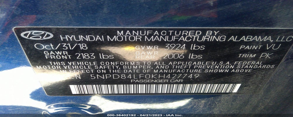 5NPD84LF0KH427749 2019 HYUNDAI ELANTRA photo no. 9