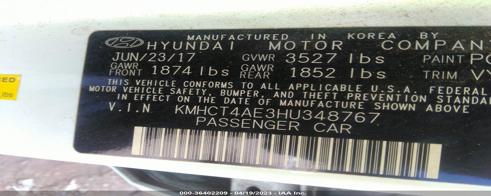 KMHCT4AE3HU348767 2017 HYUNDAI ACCENT photo no. 9