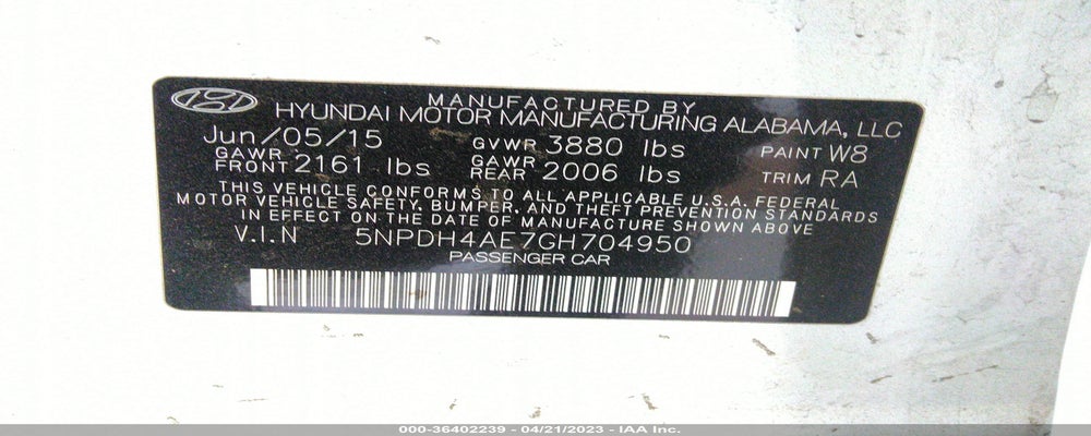 5NPDH4AE7GH704950 2016 HYUNDAI ELANTRA photo no. 9