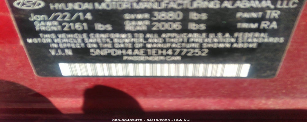 5NPDH4AE1EH477252 2014 HYUNDAI ELANTRA photo no. 9