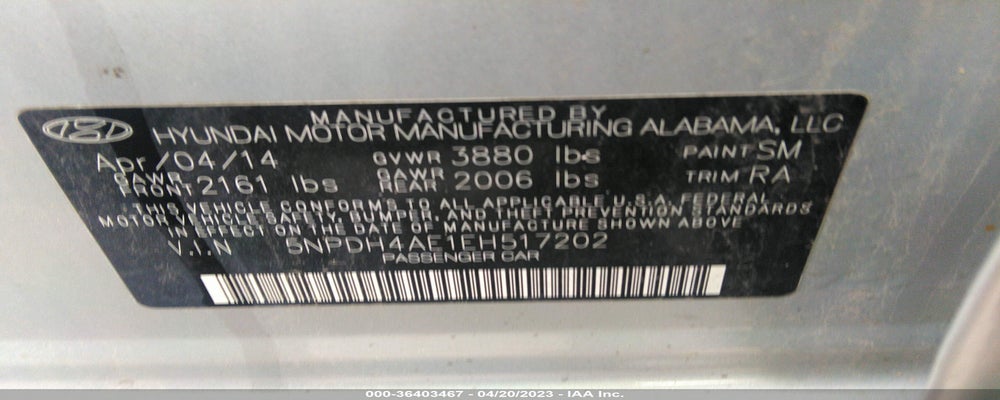 5NPDH4AE1EH517202 2014 HYUNDAI ELANTRA photo no. 9