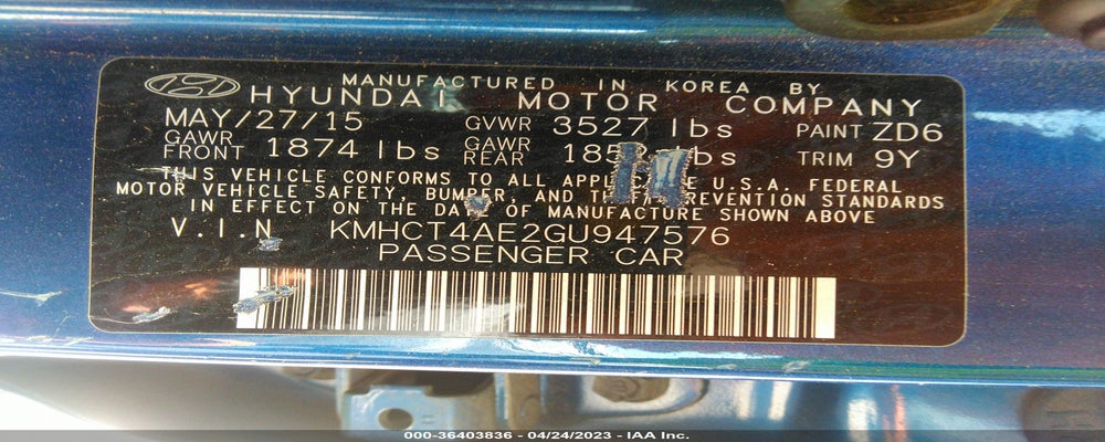 KMHCT4AE2GU947576 2016 HYUNDAI ACCENT photo no. 9