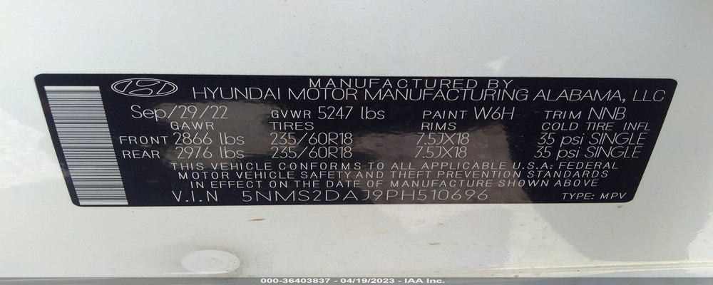 5NMS2DAJ9PH510696 2023 HYUNDAI SANTA FE photo no. 9
