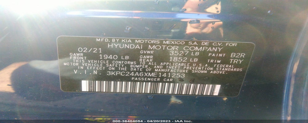 3KPC24A6XME141253 2021 HYUNDAI ACCENT photo no. 9