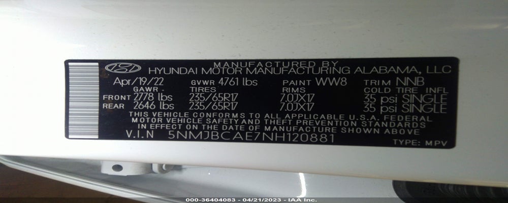 5NMJBCAE7NH120881 2022 HYUNDAI TUCSON photo no. 9