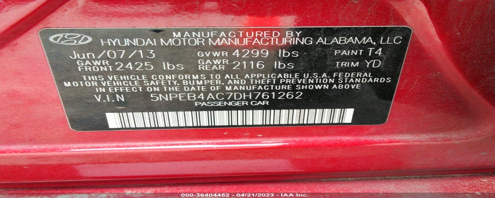 5NPEB4AC7DH761262 2013 HYUNDAI SONATA photo no. 9
