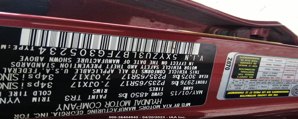 5XYZU3LB7FG305234 2015 HYUNDAI SANTA FE SPORT photo no. 9