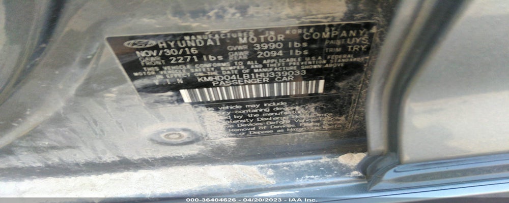 KMHD04LB1HU339033 2017 HYUNDAI ELANTRA photo no. 9