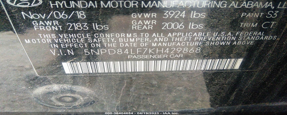 5NPD84LF7KH429868 2019 HYUNDAI ELANTRA photo no. 9