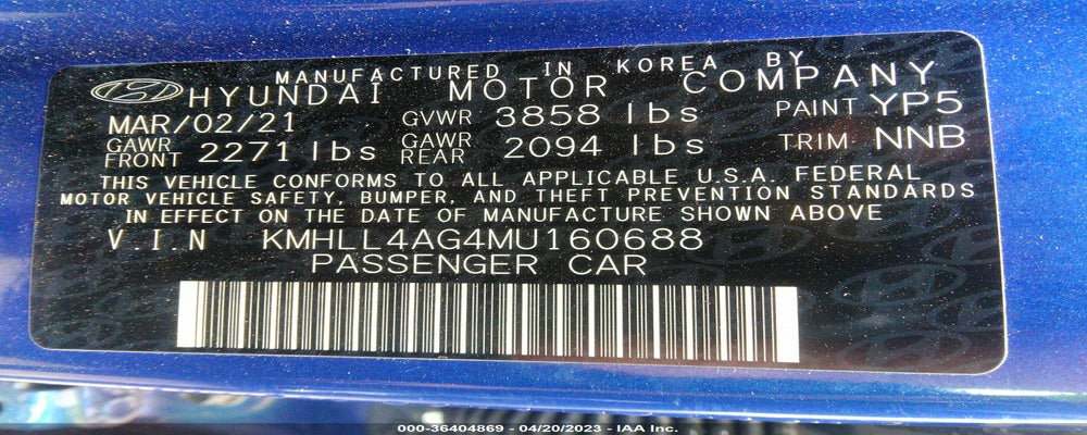KMHLL4AG4MU160688 2021 HYUNDAI ELANTRA photo no. 9