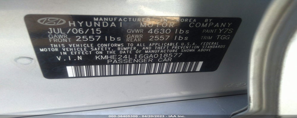 KMHE24L16GA018577 2016 HYUNDAI SONATA HYBRID photo no. 9