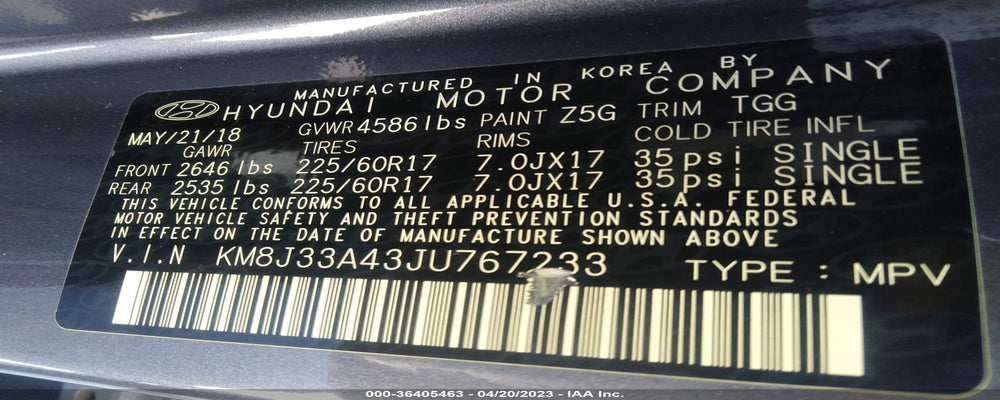 KM8J33A43JU767233 2018 HYUNDAI TUCSON photo no. 9