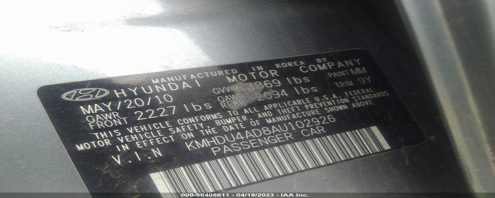 KMHDU4AD8AU102926 2010 HYUNDAI ELANTRA photo no. 9