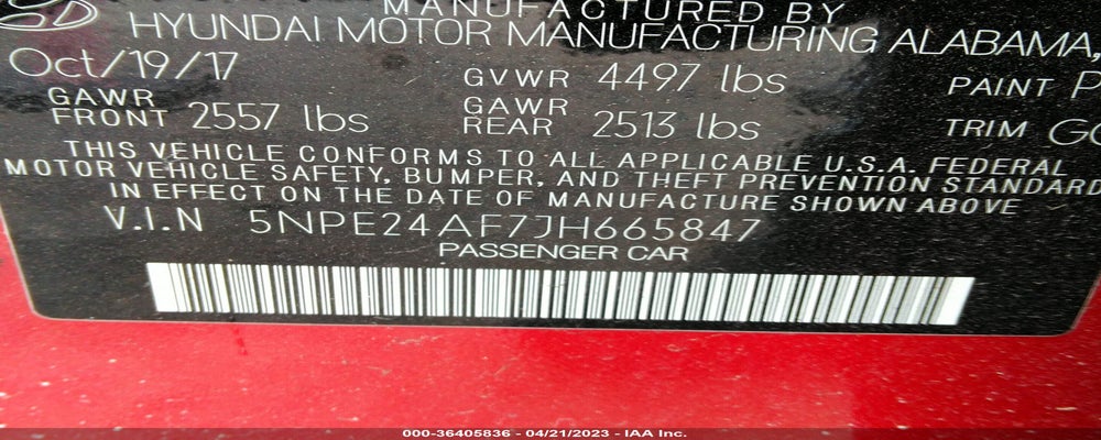 5NPE24AF7JH665847 2018 HYUNDAI SONATA photo no. 9