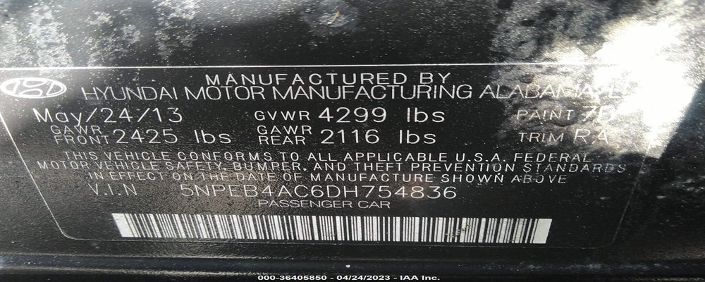 5NPEB4AC6DH754836 2013 HYUNDAI SONATA photo no. 9