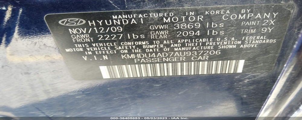 KMHDU4AD7AU937206 2010 HYUNDAI ELANTRA photo no. 9