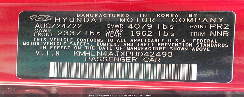 KMHLN4AJXPU042493 2023 HYUNDAI ELANTRA HYBRID photo no. 9