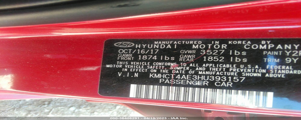 KMHCT4AE3HU393157 2017 HYUNDAI ACCENT photo no. 9