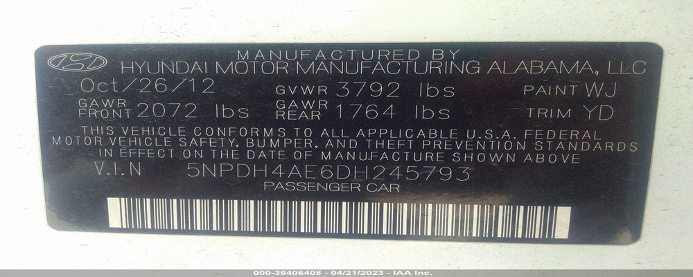 5NPDH4AE6DH245793 2013 HYUNDAI ELANTRA photo no. 9