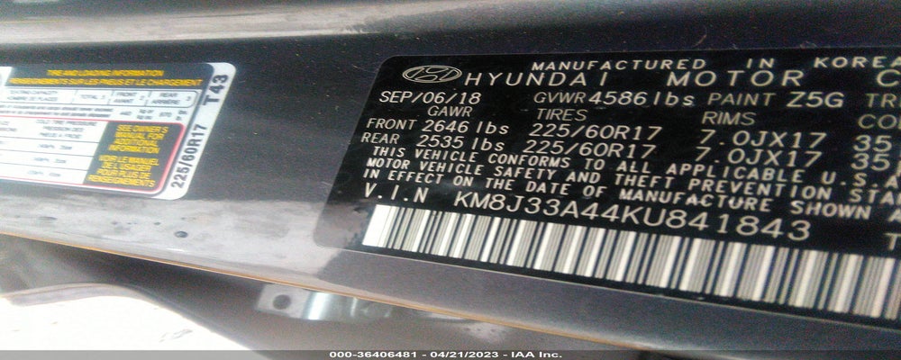 KM8J33A44KU841843 2019 HYUNDAI TUCSON photo no. 9