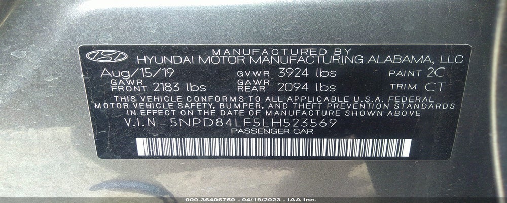 5NPD84LF5LH523569 2020 HYUNDAI ELANTRA photo no. 9