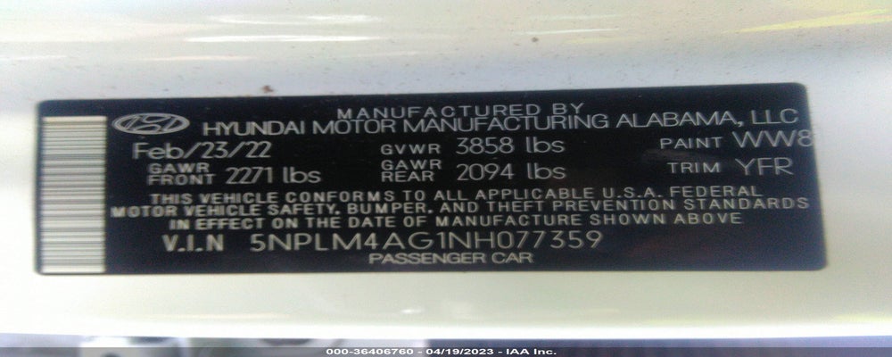 5NPLM4AG1NH077359 2022 HYUNDAI ELANTRA photo no. 9