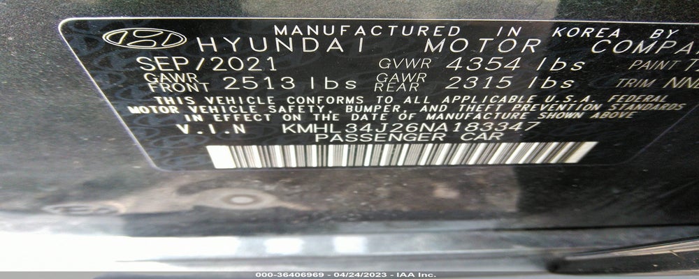 KMHL34J26NA183347 2022 HYUNDAI SONATA photo no. 9