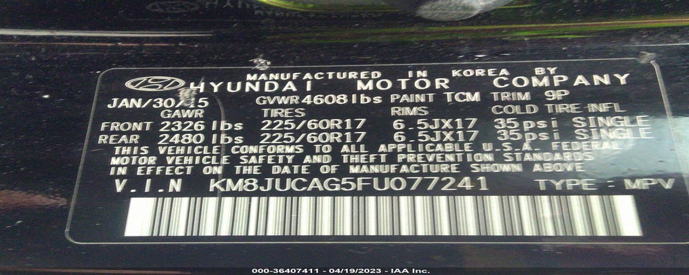 KM8JUCAG5FU077241 2015 HYUNDAI TUCSON photo no. 9