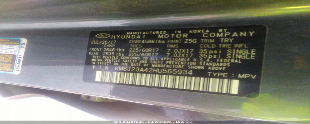 KM8J23A42HU565934 2017 HYUNDAI TUCSON photo no. 9
