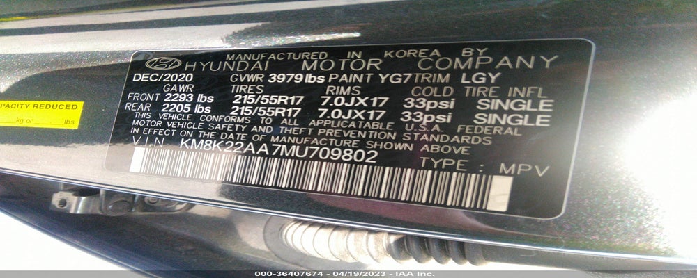 KM8K22AA7MU709802 2021 HYUNDAI KONA photo no. 9