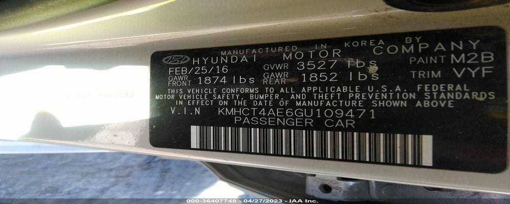 KMHCT4AE6GU109471 2016 HYUNDAI ACCENT photo no. 9