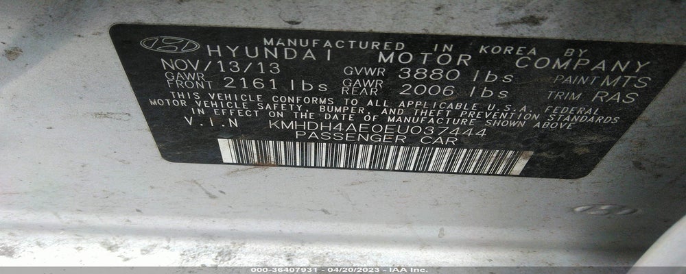 KMHDH4AE0EU037444 2014 HYUNDAI ELANTRA photo no. 9