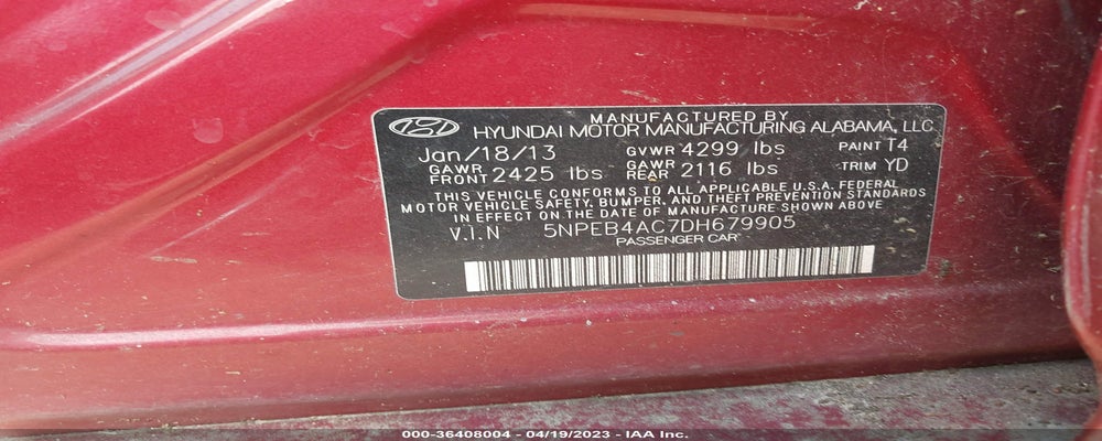 5NPEB4AC7DH679905 2013 HYUNDAI SONATA photo no. 9
