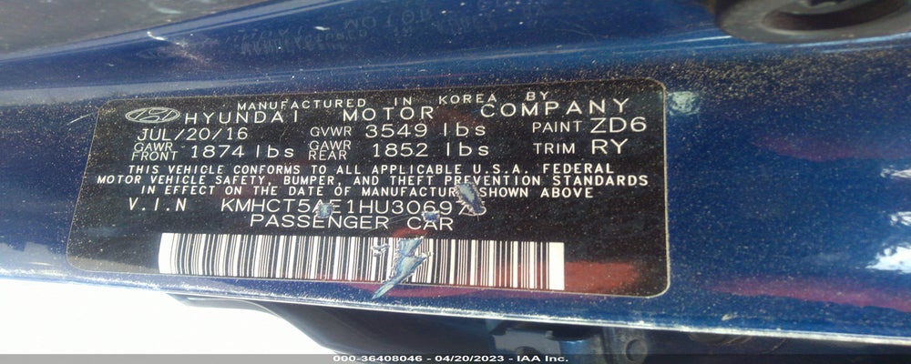 KMHCT5AE1HU306975 2017 HYUNDAI ACCENT photo no. 9