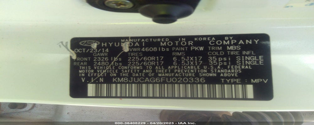 KM8JUCAG6FU020336 2015 HYUNDAI TUCSON photo no. 9