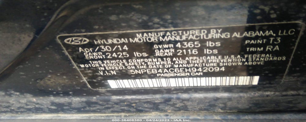 5NPEB4AC6EH942094 2014 HYUNDAI SONATA photo no. 9
