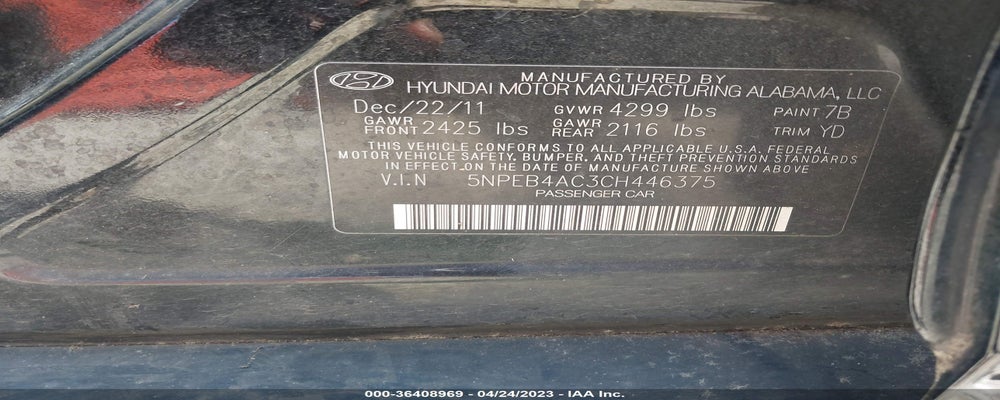 5NPEB4AC3CH446375 2012 HYUNDAI SONATA photo no. 9
