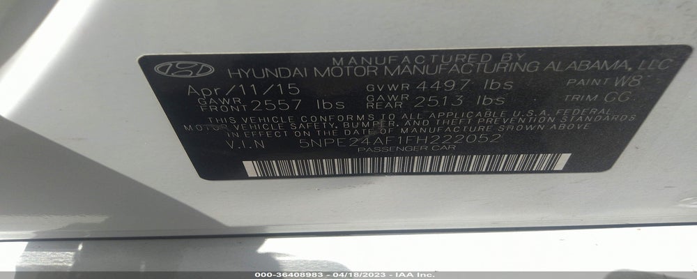5NPE24AF1FH222052 2015 HYUNDAI SONATA photo no. 9
