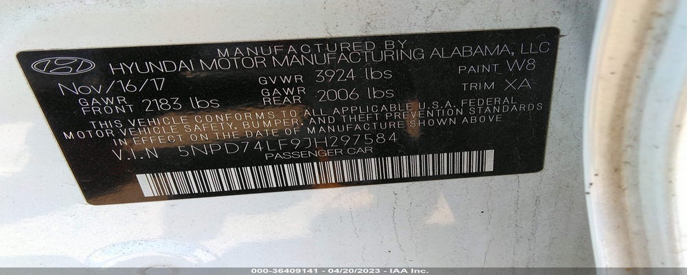 5NPD74LF9JH297584 2018 HYUNDAI ELANTRA photo no. 9