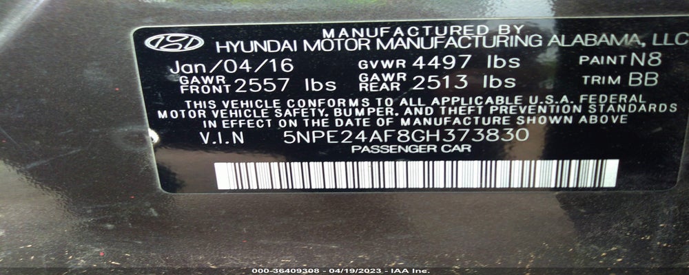 5NPE24AF8GH373830 2016 HYUNDAI SONATA photo no. 9