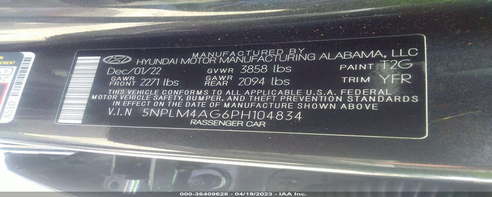 5NPLM4AG6PH104834 2023 HYUNDAI ELANTRA photo no. 9