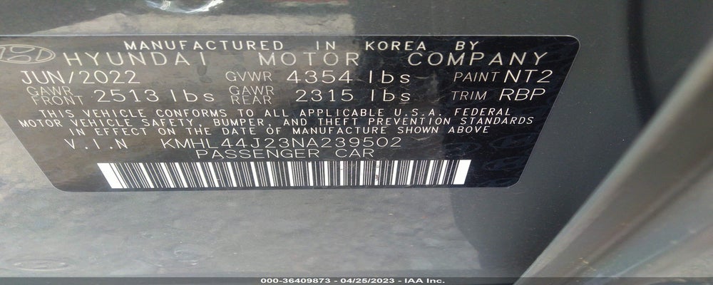 KMHL44J23NA239502 2022 HYUNDAI SONATA photo no. 9