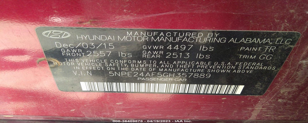 5NPE24AF5GH357889 2016 HYUNDAI SONATA photo no. 9